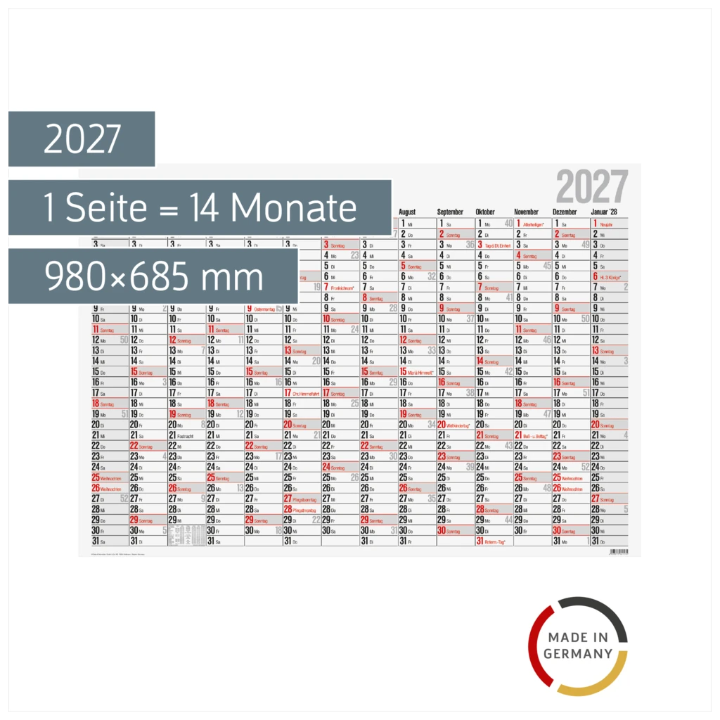 Plakatkalender Mod. Office I 2027 | 980×685 mm