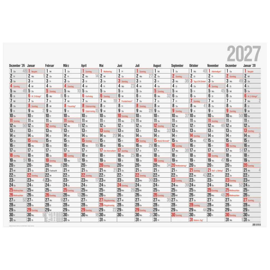 Plakatkalender Mod. Office I 2027 | 98×68,5 cm