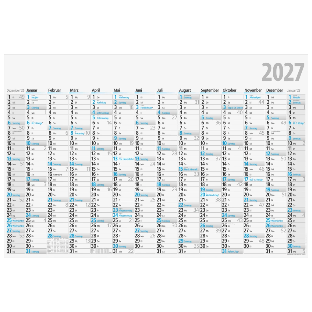 Plakatkalender 2027 | 102×68 cm