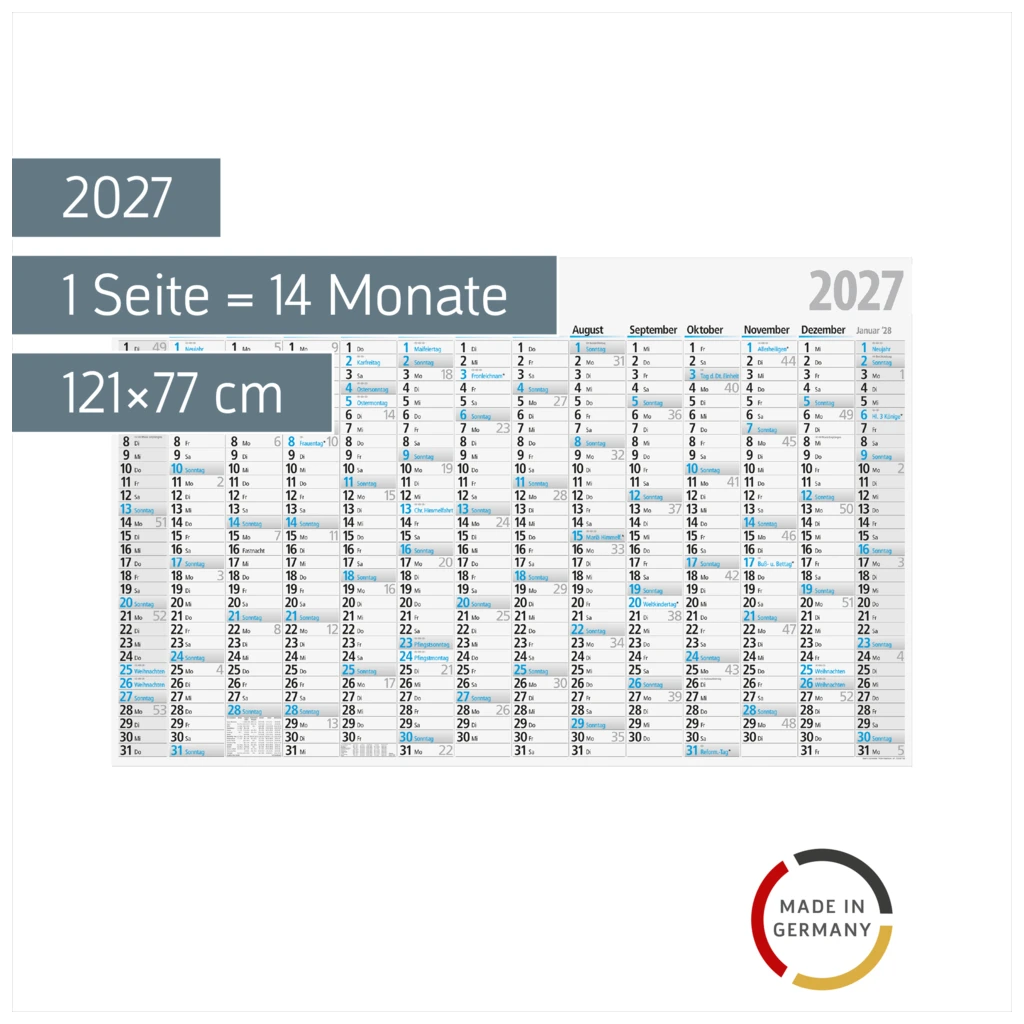 Plakatkalender 2027 | 121×77 cm