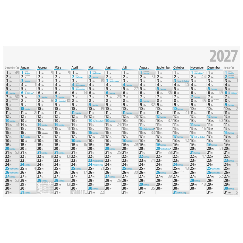 Plakatkalender 2027 | 121×77 cm