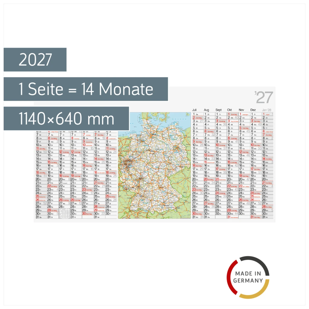 Plakatkalender 2027 | 1140×640 mm