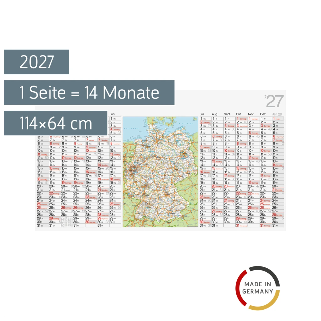 Plakatkalender 2027 | 114×64 cm