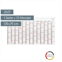 Plakatkalender Mod. young design XL 2027 | 139×79 cm