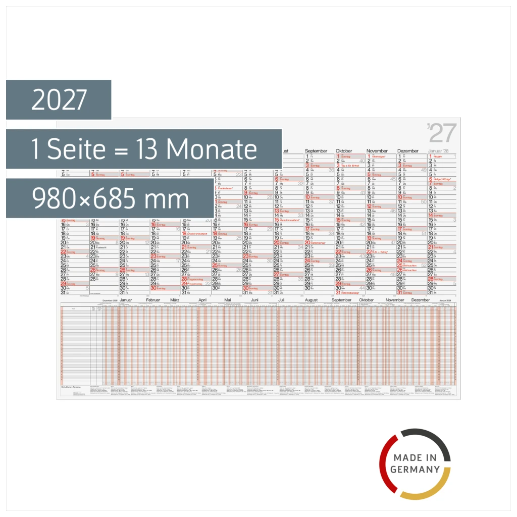 Plakatkalender Mod. Kombi 2027 | 980×685 mm
