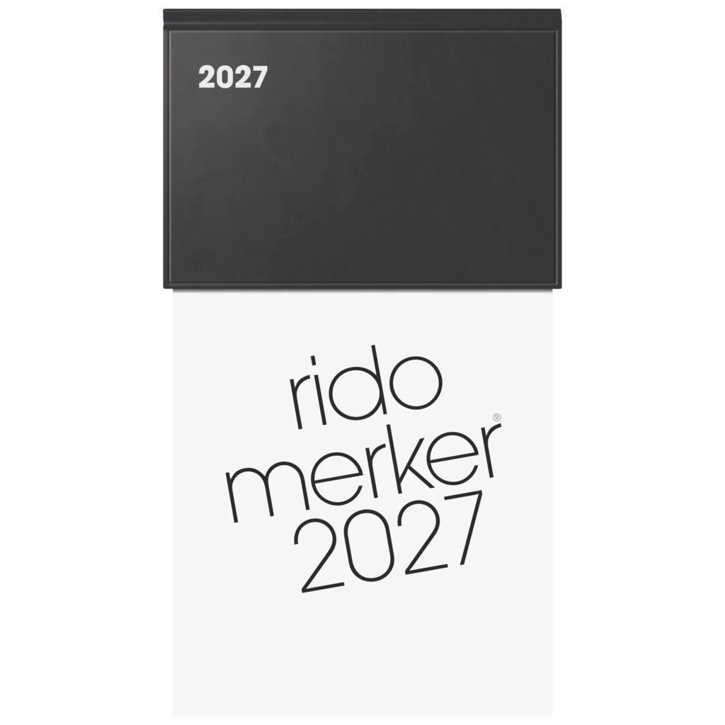 Vormerkbuch Mod. Merker 2027 | 10,8×20,1 cm, Kunststoff, schwarz