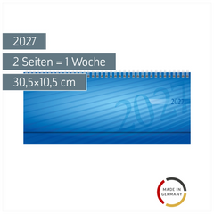 Querterminbuch Mod. septant 2027 | 30,5×10,5 cm, Kunststoff, blau