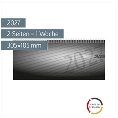 Querterminbuch Mod. septant 2027 | 305×105 mm, Kunststoff, anthrazit