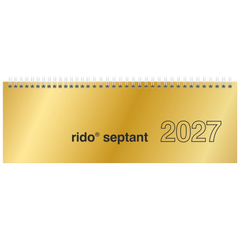 Querterminbuch Mod. septant 2027 | 305×105 mm, Karton, gold