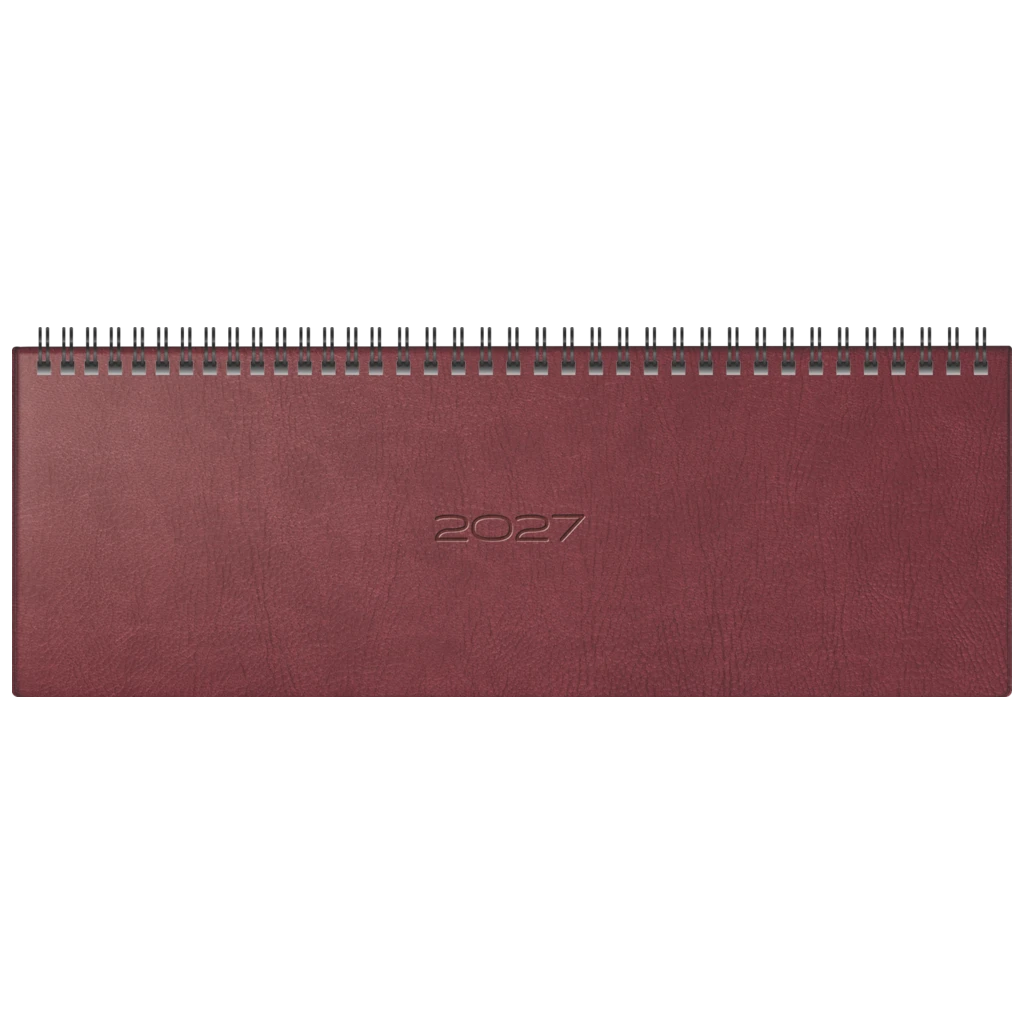 Querterminbuch Mod. septant 2027 | 30,5×10,5 cm, Kunstleder, braun