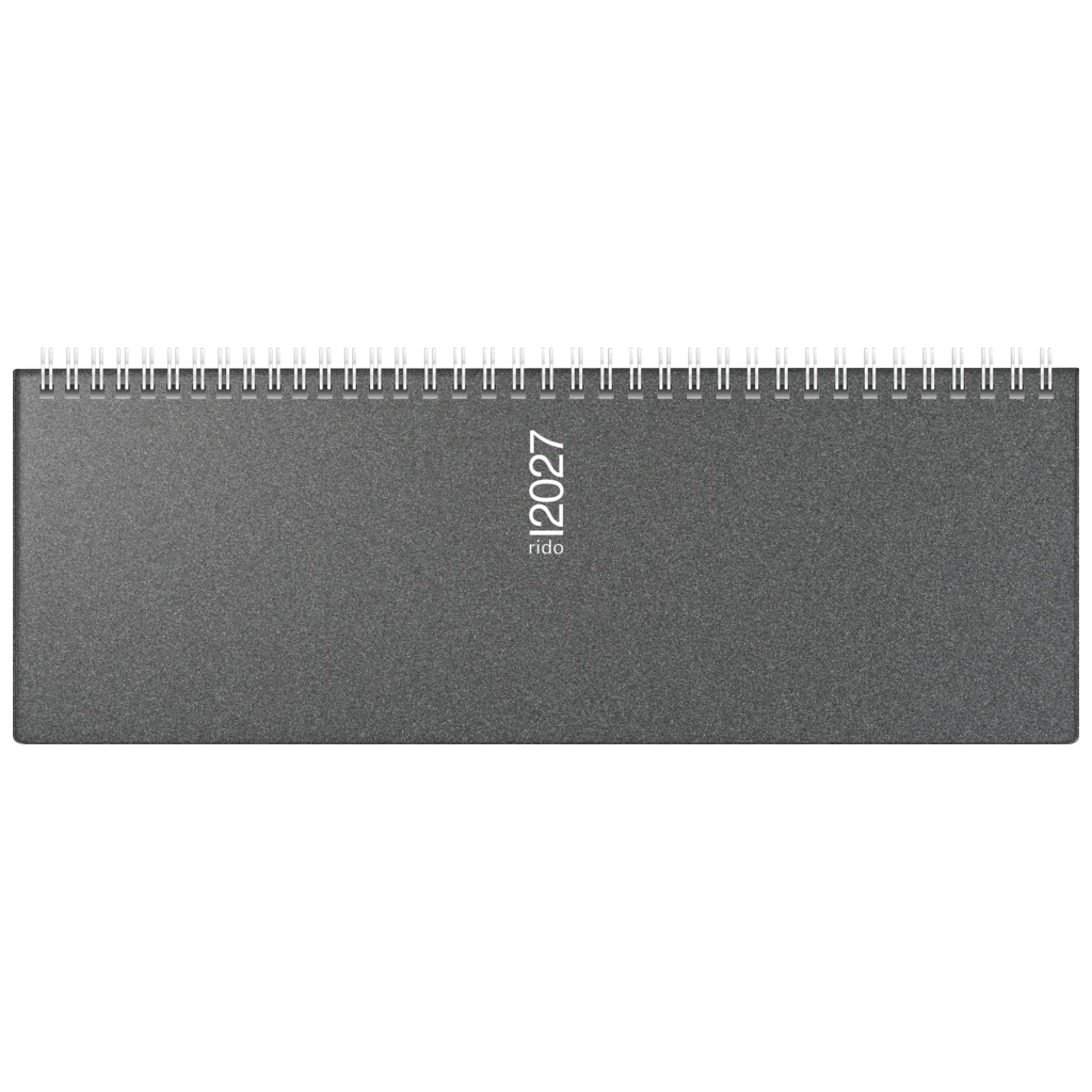 Querterminbuch Mod. septant 2027 | 30,5×10,5 cm, Kunststoff, grau