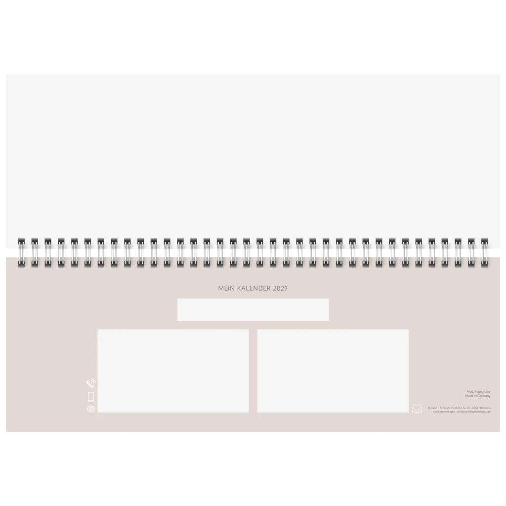 Querterminbuch Premium Young Line 2027 „Monstera“ | 29,7×10,5 cm, Papier
