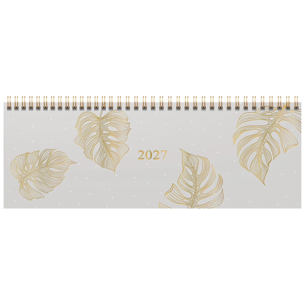 Querterminbuch Premium Young Line 2027 „Monstera“ | 29,7×10,5 cm, Papier