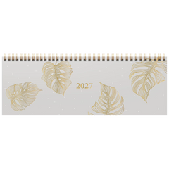 Querterminbuch Premium Young Line 2027 „Monstera“ | 29,7×10,5 cm, Papier