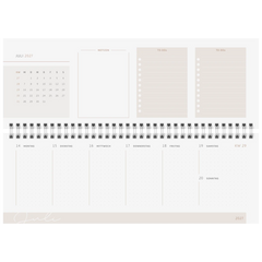 Querterminbuch Premium Young Line 2027 „Greeny“ | 29,7×10,5 cm, Papier