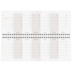 Querterminbuch Premium Young Line 2027 „Greeny“ | 29,7×10,5 cm, Papier