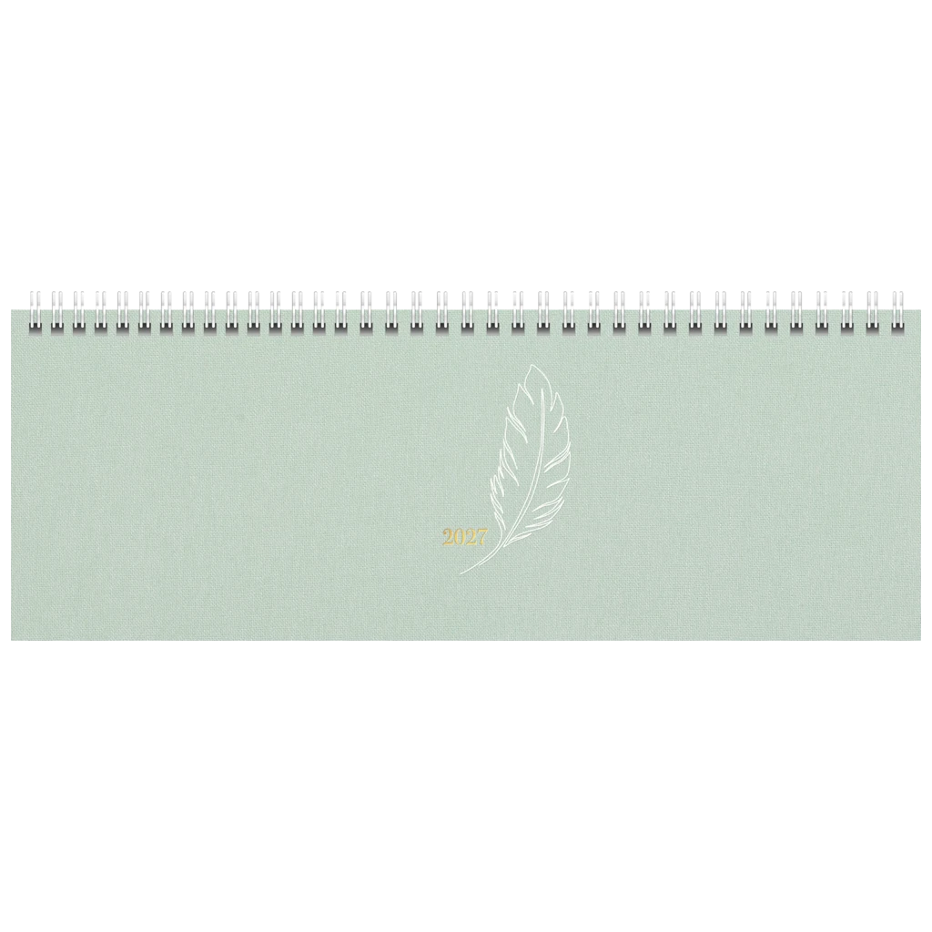 Querterminbuch Premium Young Line 2027 „Feather“ | 29,7×10,5 cm, Textil