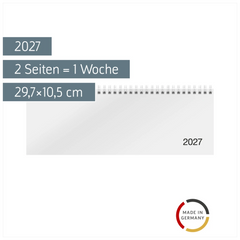 Querterminbuch Mod. Sequenz 2027 | 29,7×10,5 cm, Karton, weiß