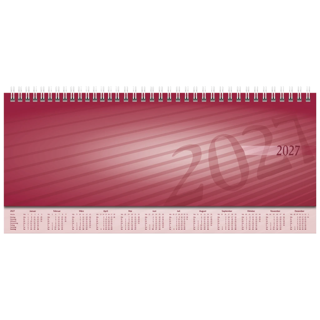 Querterminbuch Mod. Sequenz 2027 | 29,7×10,5 cm, Karton, bordeaux