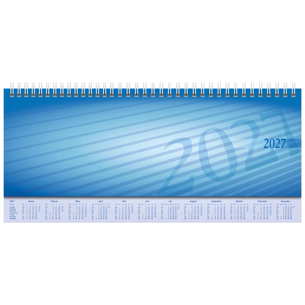 Querterminbuch Mod. Sequenz 2027 | 29,7×10,5 cm, Karton, blau