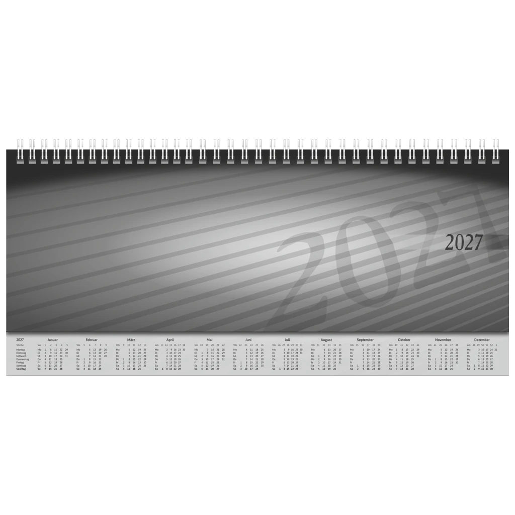 Querterminbuch Mod. Sequenz 2027 | 29,7×10,5 cm, Karton, schwarz