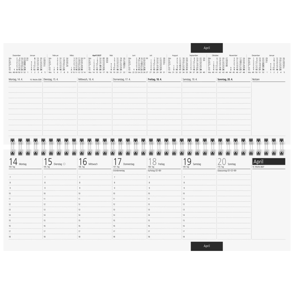 Querterminbuch Mod. Sequenz 2027 „Confetti“ | 29,7×10,5 cm, Karton
