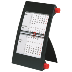 3-Monats-Tischkalender 2027 | 9×12 cm, rot/schwarz