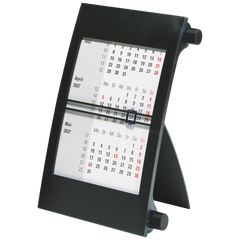 3-Monats-Tischkalender 2027 | 9×12 cm, schwarz