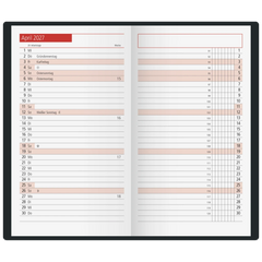 Taschenkalender Mod. TM 11 2027 | A6, Kunststoff, schwarz