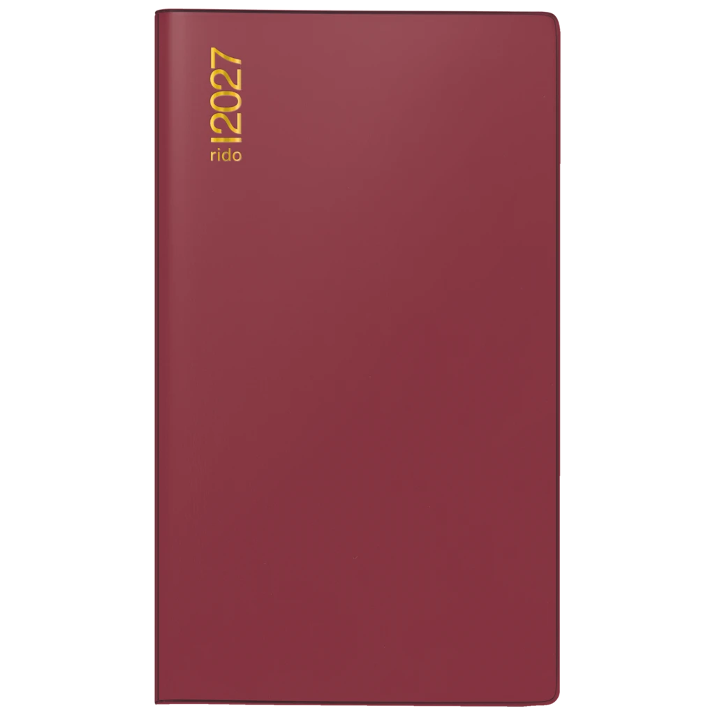 Taschenkalender Mod. TM 12 2027 | A6, Kunststoff, bordeaux