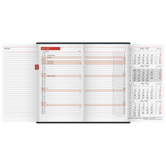 Taschenkalender Mod. TM 12 2027 | A6, Kunststoff, schwarz