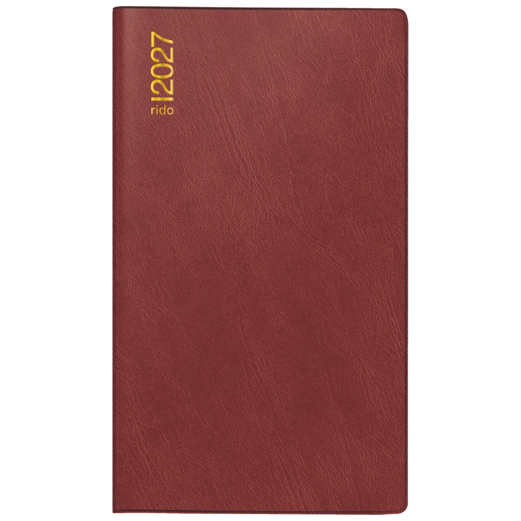 Taschenkalender Mod. Miniplaner d 15 2027 | A6, Kunststoff, weinrot