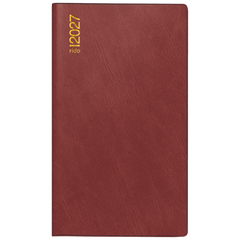 Taschenkalender Mod. Miniplaner d 15 2027 | A6, Kunststoff, weinrot