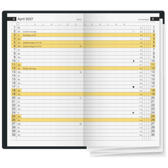 Taschenkalender Mod. Miniplaner d 15 2027 | A6, Kunststoff, dunkelblau
