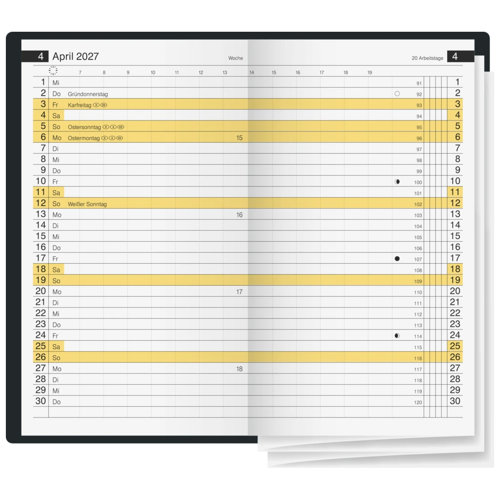 Taschenkalender Mod. Miniplaner d 15 2027 | A6, Kunststoff, pink