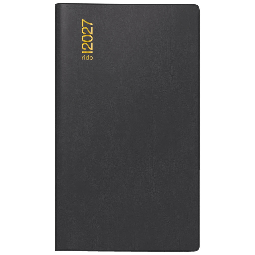 Taschenkalender Mod. Miniplaner d 15 2027 | A6, Kunststoff, schwarz