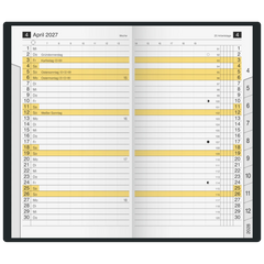 Taschenkalender Mod. M-Planer 2027 | A6, Kunststoff, schwarz