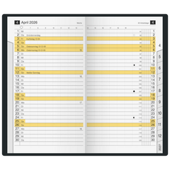 Taschenkalender Mod. M-Planer 2027 | A6, Kunststoff, schwarz
