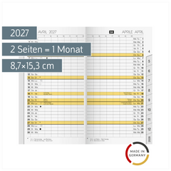 Monats-Ersatzkalendarium Mod. M-Planer 2027 | 8,7×15,3 cm, Karton, weiß