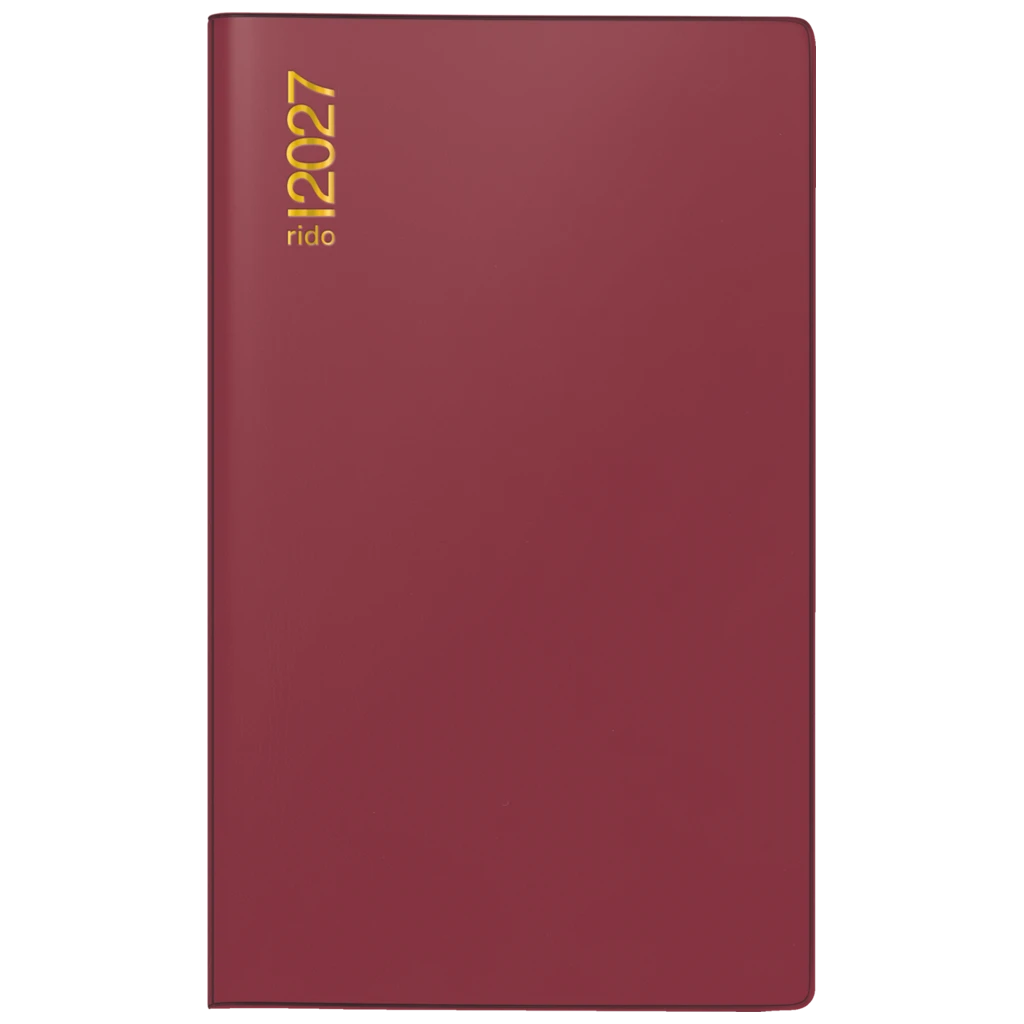 Taschenkalender Mod. uni-planer 2027 | A6, Kunststoff, bordeaux
