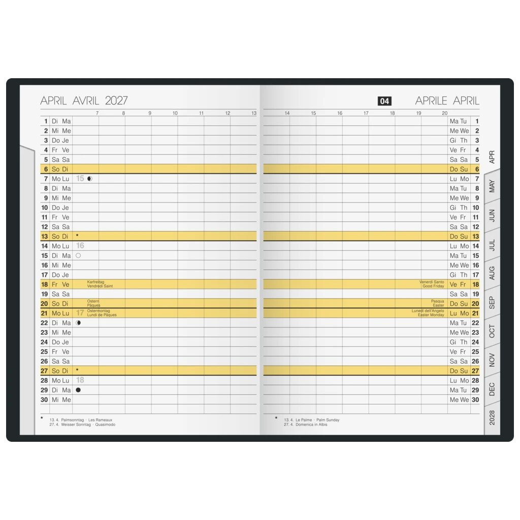 Taschenkalender Mod. uni-planer 2027 | A6, Kunststoff, schwarz
