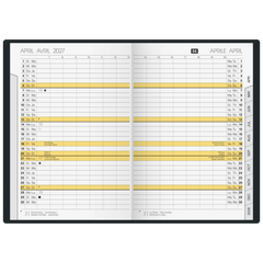 Taschenkalender Mod. uni-planer 2027 | A6, Kunststoff, schwarz