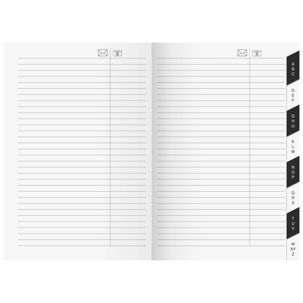 Adress-Registerheft | 10,4×15,3 cm, Karton, weiß