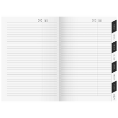 Adress-Registerheft | 10,4×15,3 cm, Karton, weiß