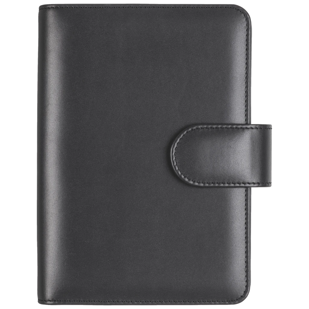 Ringbuch Zeitplansystem Timing 2 | 9,3×17,2 cm, Leder, schwarz