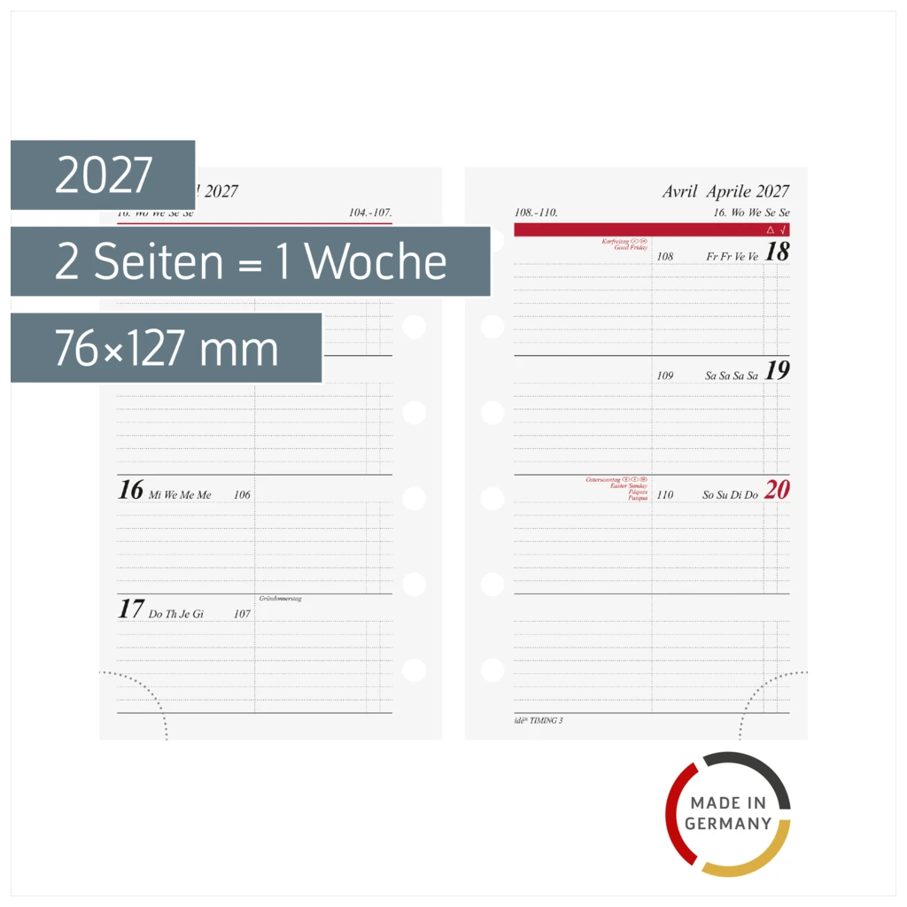 Wochenkalendarium Timing 3 2027 | A7
