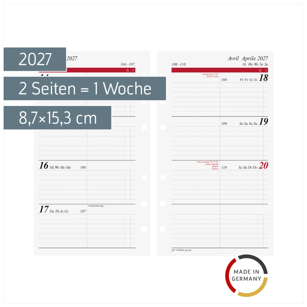 Wochenkalendarium Timing special 2027 | A6