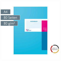 Kassenbuch | A4, 80 Seiten, Karton, magenta/hellblau