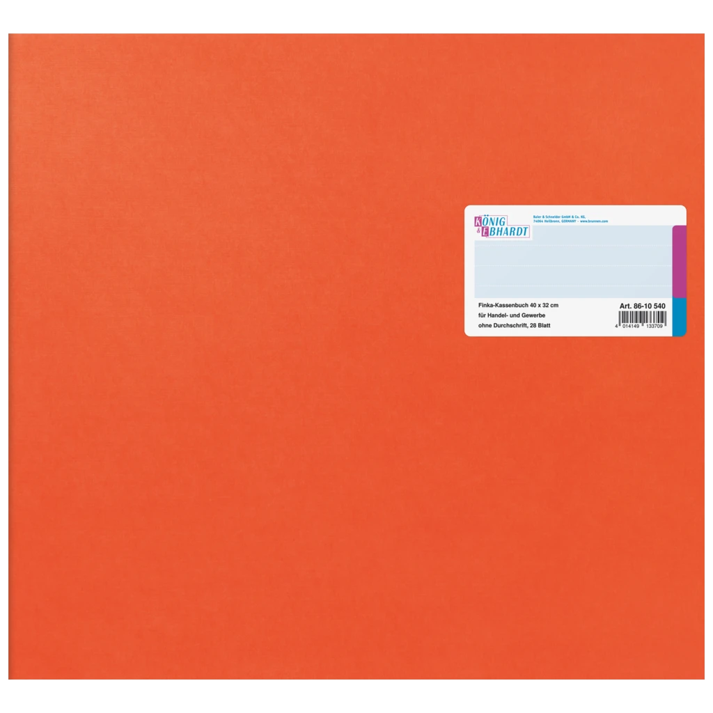 Kassenbuch | 400×320 mm, 56 Seiten, Karton, orange