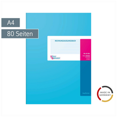 Rechnungsausgangsbuch | A4, 80 Seiten, Karton, magenta/hellblau